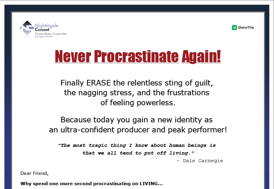 Portfolio Conquering Procrastination Landing Page IMAGE